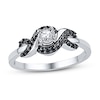 Thumbnail Image 0 of Black & White Diamond Promise Ring 1/6 ct tw Sterling Silver