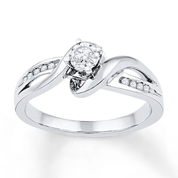 Diamond Swirl Promise Ring 1/8 ct tw Sterling Silver