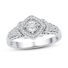 Thumbnail Image 1 of Multi-Diamond Cushion Halo Promise Ring 1/4 ct tw Sterling Silver