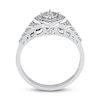 Thumbnail Image 2 of Multi-Diamond Cushion Halo Promise Ring 1/4 ct tw Sterling Silver