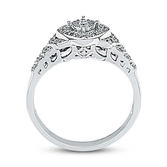 Diamond Promise Ring 1/4 ct tw Roundcut Sterling Silver Kay