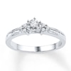 Thumbnail Image 0 of Diamond Promise Ring 1/5 ct tw Round & Baguette 10K White Gold