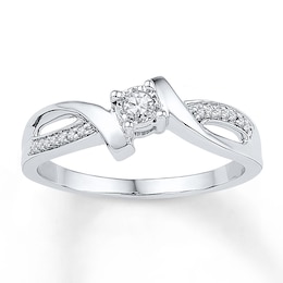 Diamond Wraparound Promise Ring 1/10 ct tw 10K White Gold