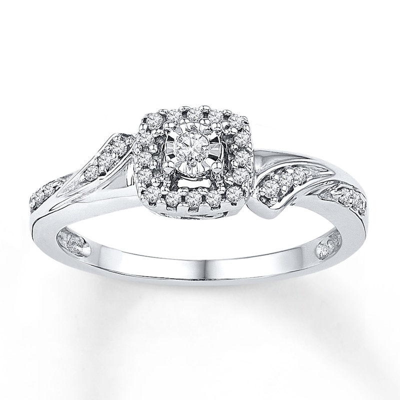 Diamond Promise Ring 1/6 ct tw Round-cut Sterling Silver