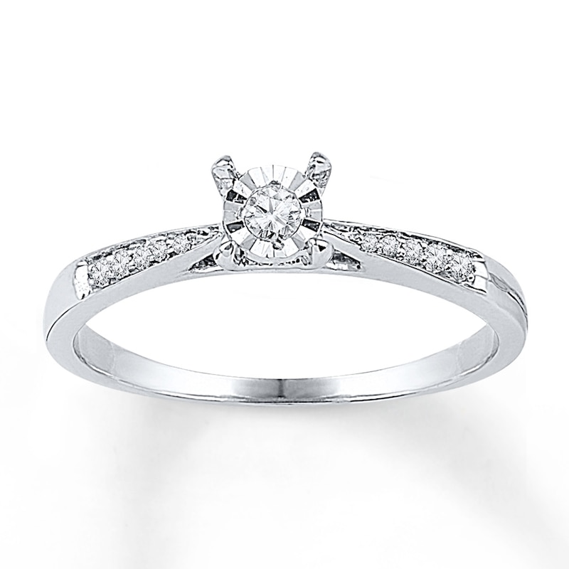 Main Image 1 of Diamond Promise Ring 1/10 ct tw 10K White Gold