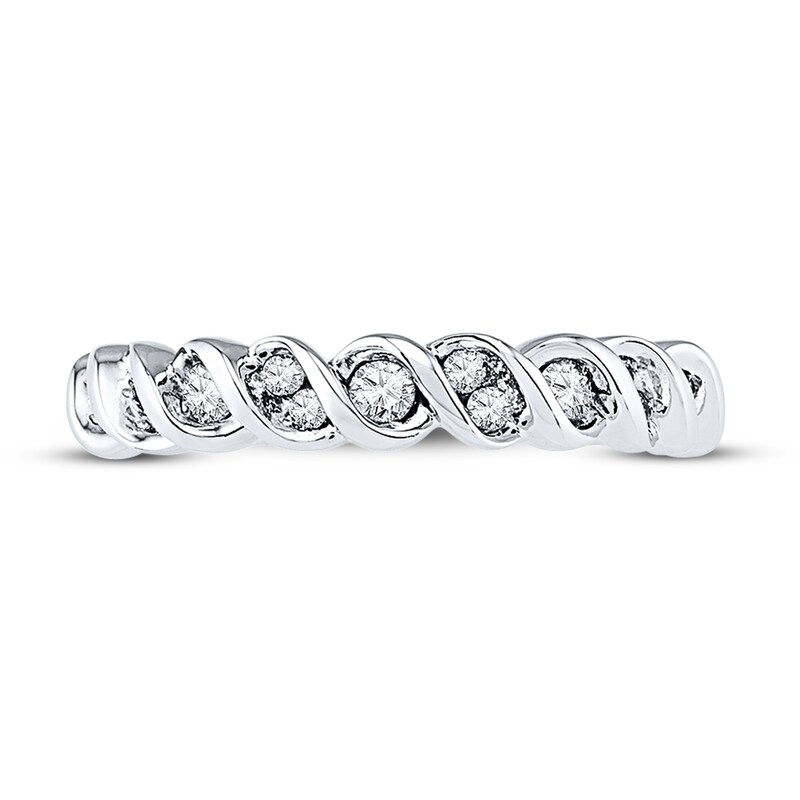 Diamond Anniversary Ring 1/4 ct tw Round-cut 10K White Gold