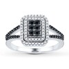Thumbnail Image 1 of Black/White Diamond Ring 1/2 ct tw Sterling Silver