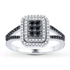 Thumbnail Image 0 of Black/White Diamond Ring 1/2 ct tw Sterling Silver