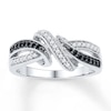 Black/White Diamond Ring 1/5 ct tw Sterling Silver