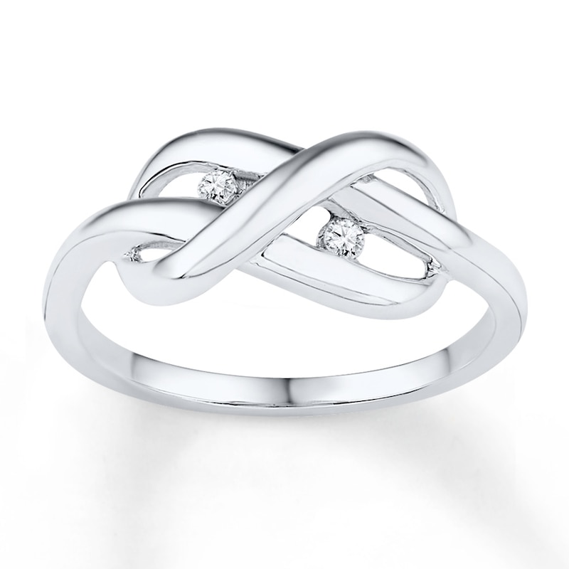 Main Image 1 of Infinity Knot Ring 1/20 ct tw Diamonds Sterling Silver