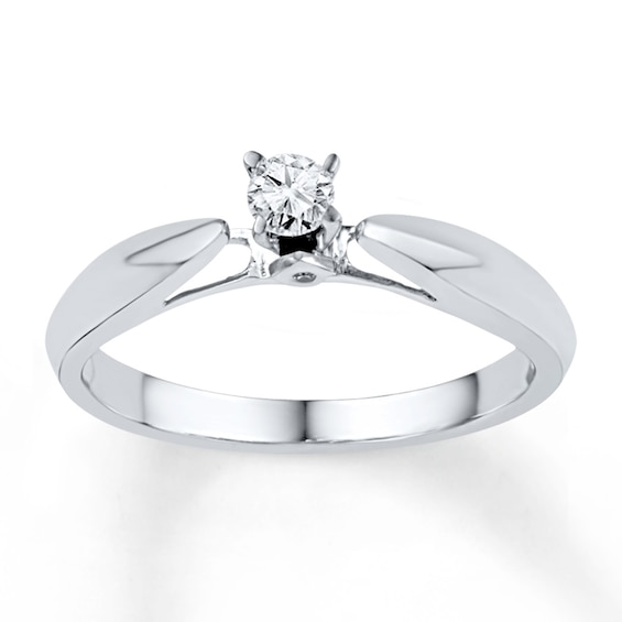 Round-Cut Diamond Solitaire Promise Ring 1/8 ct tw Sterling Silver