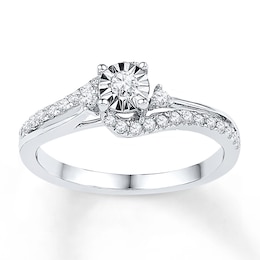 Diamond Bypass Promise Ring 1/4 ct tw Sterling Silver