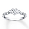 Thumbnail Image 1 of Diamond Heart Frame Promise Ring 1/10 ct tw 10K White Gold