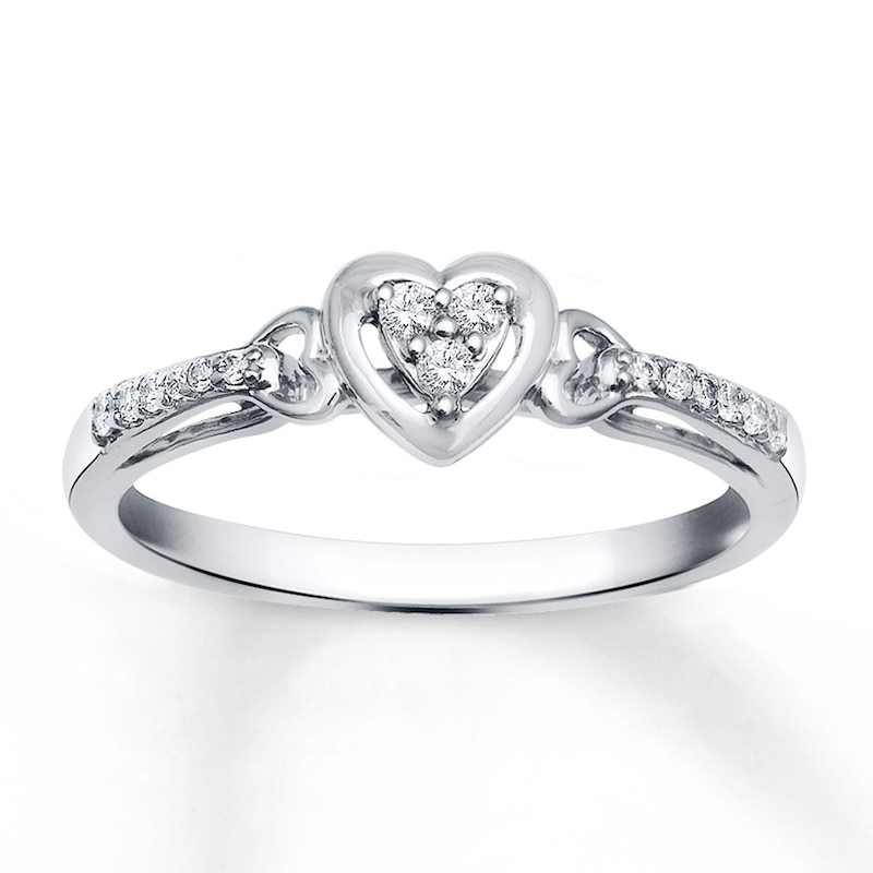 Diamond Promise Ring 1/10 ct tw Round-cut 10K White Gold