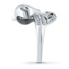 Thumbnail Image 3 of Black/White Diamond Accent Fox Ring Sterling Silver