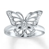 Thumbnail Image 0 of Butterfly Ring Diamond Accents Sterling Silver