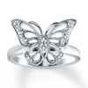 Thumbnail Image 0 of Butterfly Ring Diamond Accents Sterling Silver