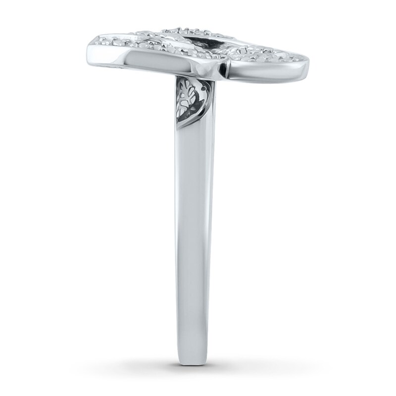 Butterfly Ring Diamond Accents Sterling Silver