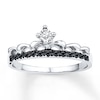 Thumbnail Image 1 of Black & White Diamonds 1/10 ct tw 10K White Gold Crown Ring