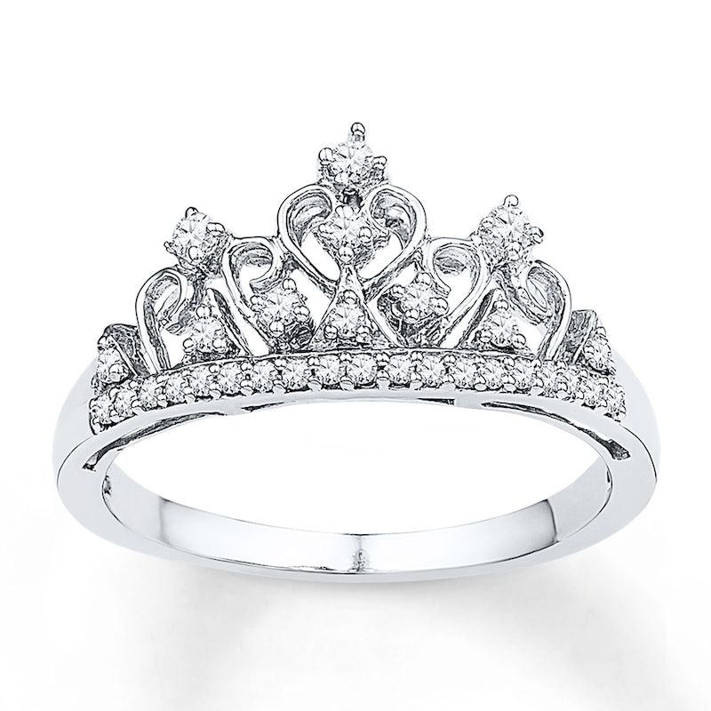 Main Image 1 of Crown Ring 1/5 ct tw Diamonds Sterling Silver