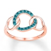 Thumbnail Image 0 of Circle Ring 1/10 ct tw Blue Diamonds 10K Rose Gold