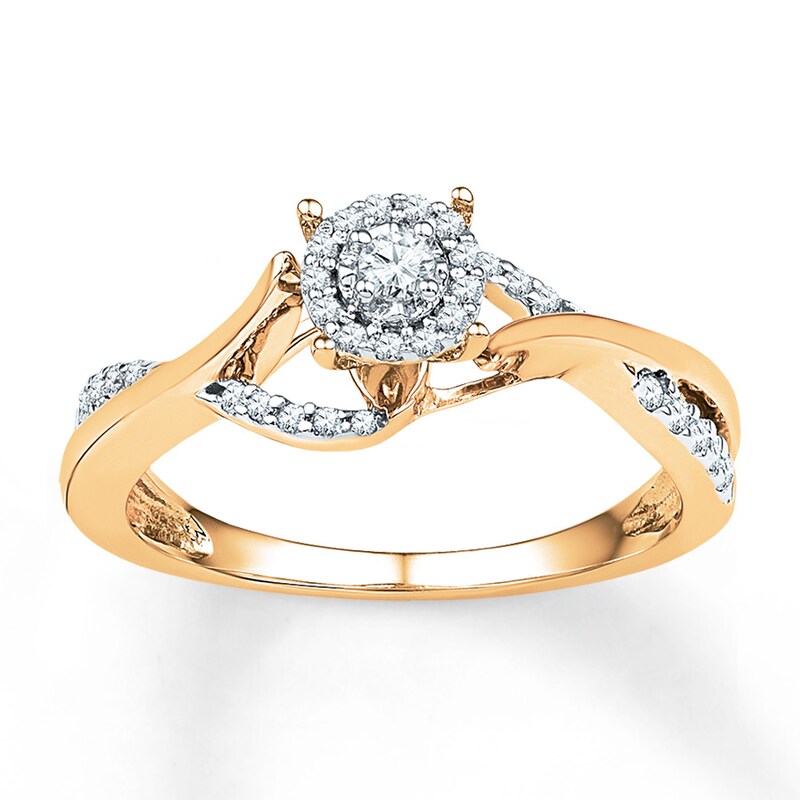 Diamond Ring 1 5 Ct Tw Round Cut 10k Yellow Gold Womens Rings