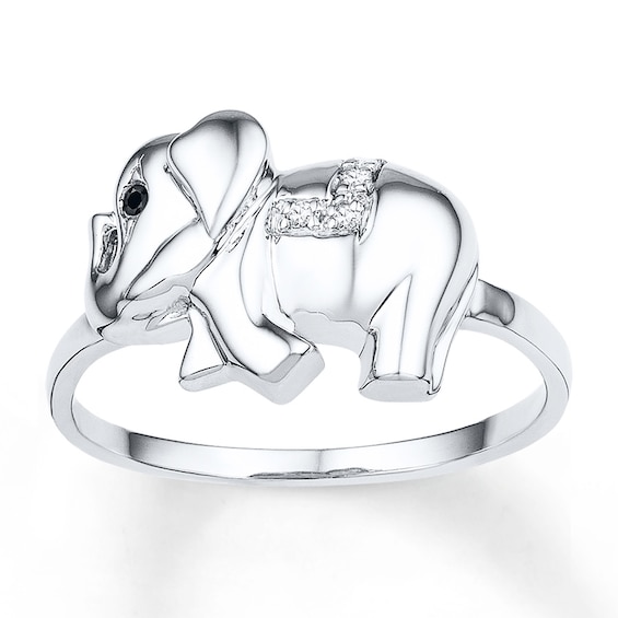 Elephant Ring 1/20 ct tw Diamonds Sterling Silver | Kay