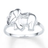 Thumbnail Image 0 of Elephant Ring 1/20 ct tw Diamonds Sterling Silver