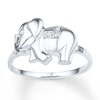 Thumbnail Image 1 of Elephant Ring 1/20 ct tw Diamonds Sterling Silver