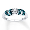 Thumbnail Image 1 of Blue & White Diamond Promise Ring 1/8 ct tw Sterling Silver