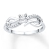 Thumbnail Image 0 of Diamonds Infinity Symbol Promise Ring 1/6 ct tw Sterling Silver