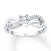 Thumbnail Image 1 of Diamond Infinity Symbol Promise Ring 1/6 ct tw Sterling Silver