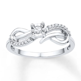 Diamond Infinity Symbol Promise Ring 1/6 ct tw Sterling Silver