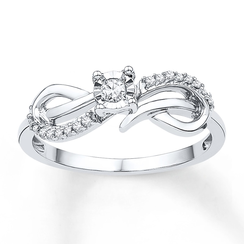 Main Image 1 of Diamond Infinity Symbol Promise Ring 1/6 ct tw Sterling Silver