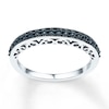 Thumbnail Image 0 of Black Diamond Anniversary Ring 1/4 ct tw Round-cut 10K White Gold