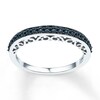 Thumbnail Image 1 of Black Diamond Anniversary Ring 1/4 ct tw Round-cut 10K White Gold