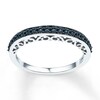 Thumbnail Image 0 of Black Diamond Anniversary Ring 1/4 ct tw Round-cut 10K White Gold