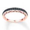 Thumbnail Image 1 of Black Diamond Anniversary Ring 1/4 ct tw Round-cut 10K Rose Gold