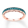 Thumbnail Image 1 of Blue Diamond Anniversary Ring 1/4 ct tw Round-cut 10K Rose Gold
