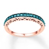 Thumbnail Image 0 of Blue Diamond Anniversary Ring 1/4 ct tw Round-cut 10K Rose Gold