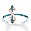 Thumbnail Image 0 of Infinity/Cross Ring 1/10 cttw Diamonds Sterling Silver & 10K Rose Gold