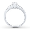 Thumbnail Image 2 of Diamond Flower Promise Ring 1/4 ct tw 14K White Gold