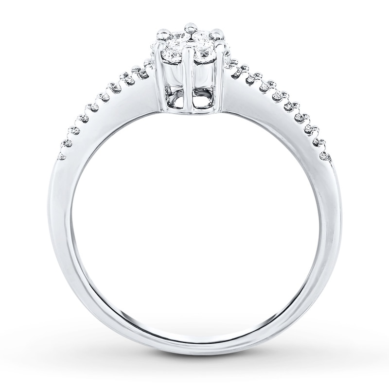 Main Image 2 of Diamond Flower Promise Ring 1/4 ct tw 14K White Gold