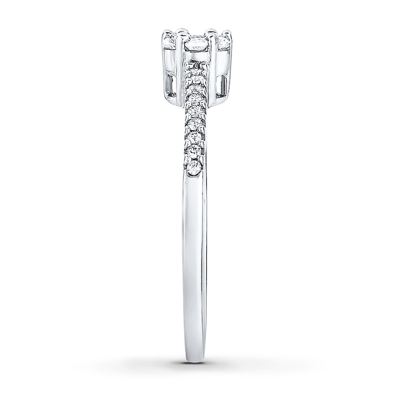 Main Image 3 of Diamond Flower Promise Ring 1/4 ct tw 14K White Gold
