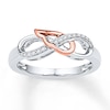 Thumbnail Image 1 of Diamond Wing & Infinity Promise Ring 1/15 ct tw Sterling Silver & 10K Rose Gold