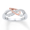 Thumbnail Image 0 of Wing & Infinity Promise Ring 1/15 ct tw Diamonds Sterling Silver & 10K Rose Gold