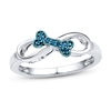 Thumbnail Image 1 of Bone Infinity Ring 1/20 ct tw Blue Diamonds Sterling Silver