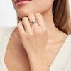 Thumbnail Image 2 of Bone Infinity Ring 1/20 ct tw Blue Diamonds Sterling Silver