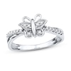 Thumbnail Image 1 of Diamond Butterfly Ring 1/10 ct tw Round-cut Sterling Silver