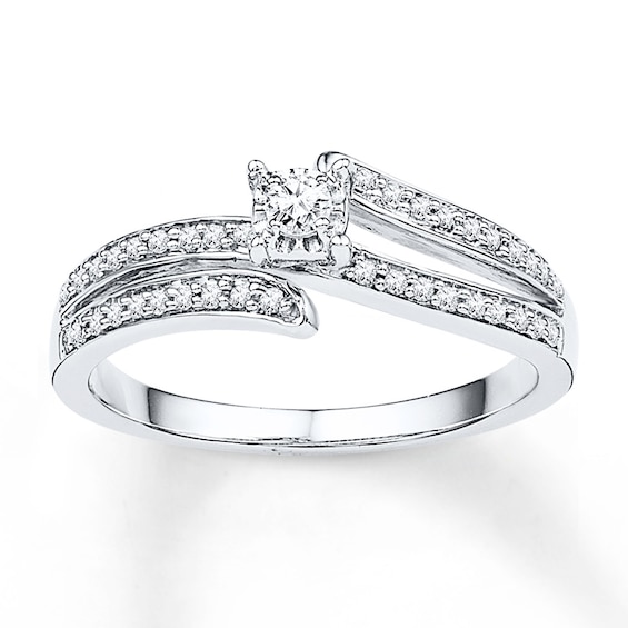 Diamond Bypass Promise Ring 1/5 ct tw Sterling Silver